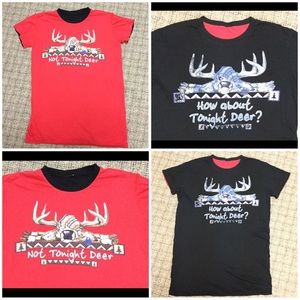 Legendary Whitetails Deer Graphic Reversible Red Black PJ Nightshirt Size Medium